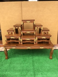 โต๊ะหมู่บูชาไม้สัก หมู่ 9 หน้า 5 แกะลาย