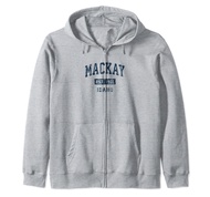 Mackay Idaho ID Vintage Sports Established Navy Design Zip Hoodie