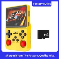 R36S Handheld Game Console 3.5 Inch IPS Screen 64GB Video Game Console Dual 3D Joystick 3200mah Batt