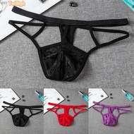 Underwear Mesh See Through Sexy Lingerie Solid Thong Briefs G-string Mens