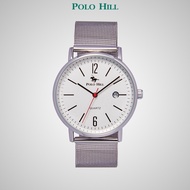 POLO HILL Round Dial Quartz Milanese Alloy Mesh Fashion Watch PH-B1002 (Black/Silver)