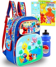 Backpack for Kids - Bundle with 16" School Bag Featuring Elmo More Plus Coloring Book, Water Bottle 