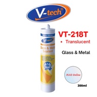 VT-218 Neutral Translucent Glass & Metal Silicone Sealant V-tech 300ml 硅酮密封胶 V-tech 218 透明无酸