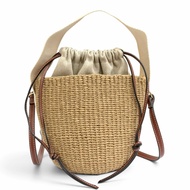 全新 △ Chloe CHC23AS381L1826Y Woody 小號籃子包，紙質皮革，兩用，籃子包，米色，單肩包，西班牙製造，女士，附防塵袋