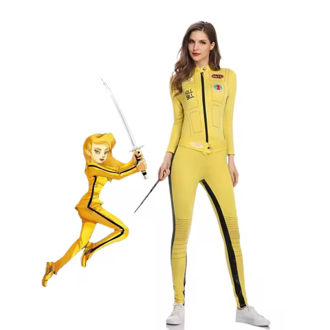 Movie Women Kill Bill The Bride Beatrix Costume Halloween Carnival Party Fearful Killer the Bride Co