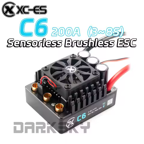 XC-ESC C6 200A Brushless ESC 3-8S LiPo Battery for 1/7 1/6 RC Model Car Truck Buggy On-Road Racing A