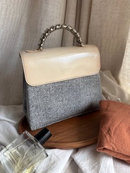 稀有絕美中古包Loewe中古銀蛇骨迷你手提包公文包Mini Kelly
