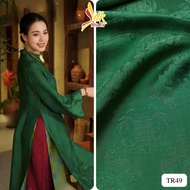 Nhaxasilk ao dai silk – dark green Van Tho bat silk – TR49