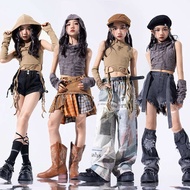 Trendy Cool Catwalk Show Children jazz Dance Costume Girls Costume Cool Fashionable Children Dune Wa