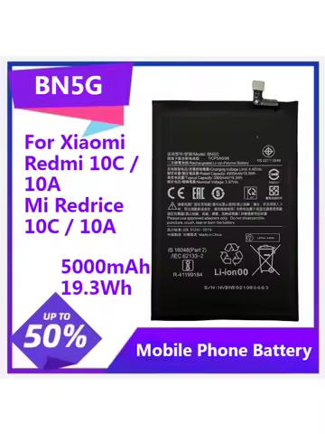 BN5G Replacement Battery for Xiaomi Redmi 10C / 10A Mi Redrice 10C / 10A Mobile Phone Battery 5000mA