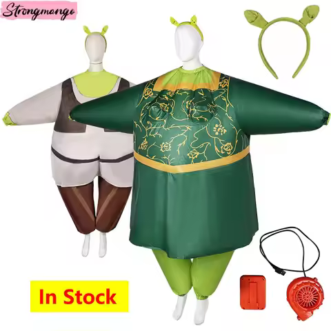 Wholesale Shrek Cosplay Inflatable Costume Monster Fiona Headband Inflation Pump Outfits for Adult H