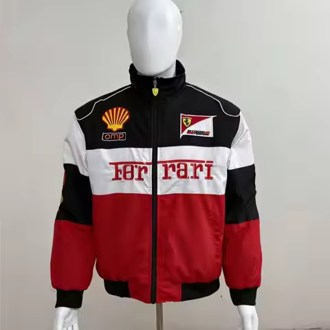 Embroidered Racing Ferrari F1 Jacket Oversized for Men and Women Racing Team Jackets Locomotive Coat