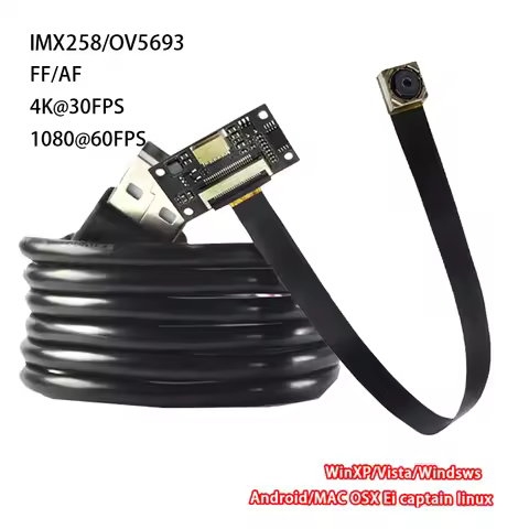 USB Camera Module 16MP 4656x3496 4K CMOS IMX258 AF/MF/FF 75 Degree 30FPS Wide Angle MJPEG YUY2 IMX29