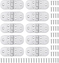 10Pcs Flip Hinges Round Edge, 270 Degree Stainless Steel Hinge with Screws, Marine Boat Door Hinge, 