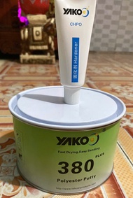 Bột bả matit ô tô xe máy trám trét kim loại nhựa đa dụng polyester putty yako 380 plus 2 thành phần