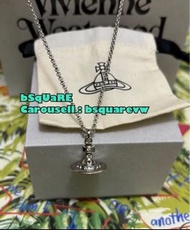 (有現貨！不用提問🙏🏻) 2025春夏補貨 經典款 Vivienne Westwood NEW PETITE 合金 水鑽彩鑽 3D立體土星 頸鏈 頸鍊 項鍊 項鏈 (保証正貨及全新) 銀色 細Size