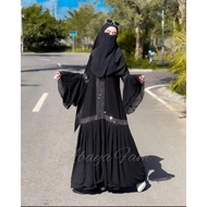 New!! Abaya Hitam Turkey Gamis Maxi Dress Arab Saudi Bordir Zephy
