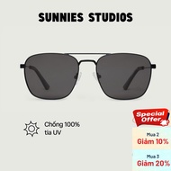 SUNNIES STUDIOS - Val Charcoal Midnight Polarized Pilot Sunglasses - 60335P-1-1