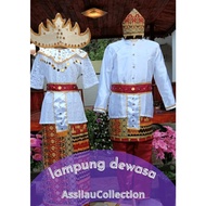 Pakaian Adat Lampung Dewasa Pria Satin Halus Pengantin - Lengkap dengan Aksesoris - Celana