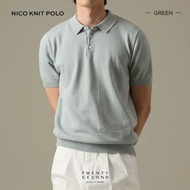 TWENTYSECOND เสื้อโปโลแขนสั้น ผ้า Knit  รุ่น Nico Knit Polo - เขียว / Green