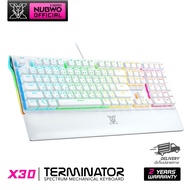 คีย์บอร์ดเกมมิ่ง NUBWO Terminator X30 WHITE EDITION RGB มีให้เลือก 3 Switch Blue/Red/Brown รับประกันสินค้า 2 ปี Red Switch White