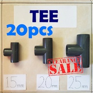 PVC Fitting 15mm 20mm 25mm Socket Tank Connector Tee Grey Pipe Bulk Sale 20pcs
