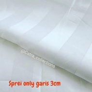 Promo Sprei Hotel Garis Putih 100% Full Cotton Tc 300/ Sprei Only