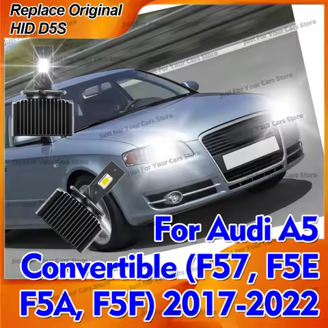 6000K LED Headlight Bulb 2x 6000K Headlight HID To LED D5S Head Lamp Bulb 30000LM For Audi A5 Conver