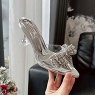 Strappy high heels with bows and stones, 7cm and 9cm high heels