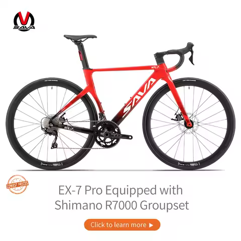 SAVA Aluminum Road Bike EX-7Pro with Bicycle Riding Tail Light with SHIMAN0 105 R7000 Road Cycling R