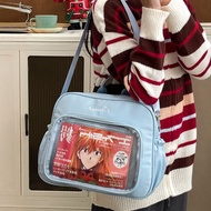 Japanese Style Ita Bag Badges Display Shoulder Bag Transparent Crossbody Bag College Style Cartoon I