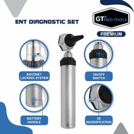 GT MED Tools Professional ENT Diagnostic Set Fiber Optic Otoscope Ophthalmoscope Ear Eye Exam Kit