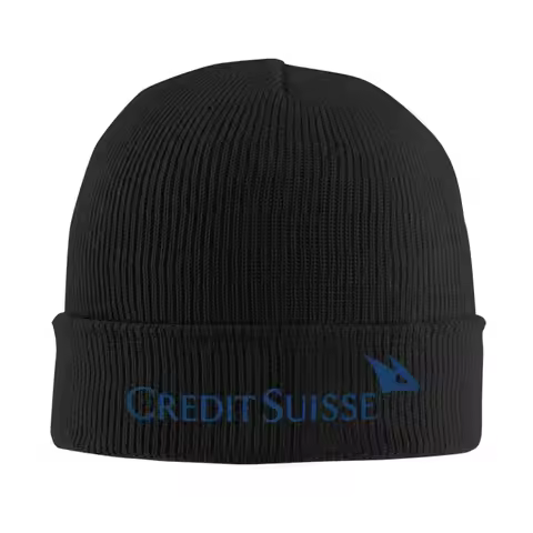 Credit Suisse Blue Logo Asset Management Bonnet Hats Risk Management Beanie Hats Knit Hat Autumn Win
