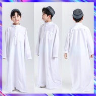 Muslim Kids White Jubah Tahfiz Children Jubba Thobe Boy Islam Clothing