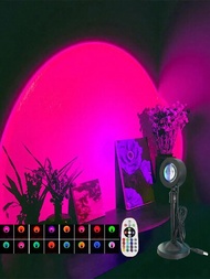 Rgb 落地燈 多色投影機 大遙控器,不同顏色 變化模式 Led 燈 房間裝飾檯燈 夜燈 360 度旋轉裝飾 攝影/派對/臥室/家居裝飾 日落燈
