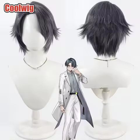 Coolwig Synthetic Hair 1Nm8 Itsuki Cosplay Wigs Paradox Live 1Nm8 Itsuki 30cm Short Straight Dark Gr