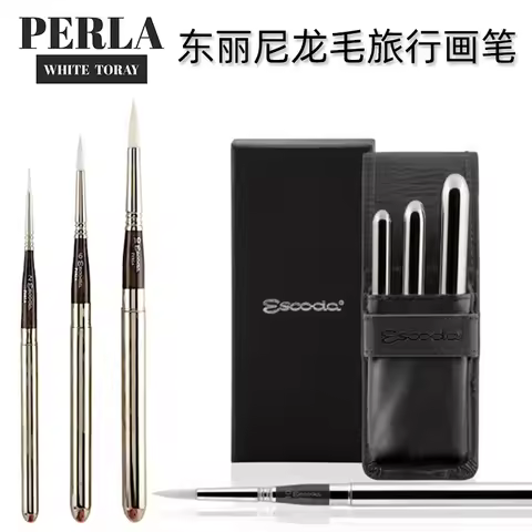 Spain Original Escoda White TORAY Watercolor Brush Nylon Hair Round Tip Acrylic Brush PERLA1438 Art 