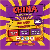 SG SPOT China SIM 5G 3-30 Days 3-50GB Unlimited Data China Mainland China SIM Card