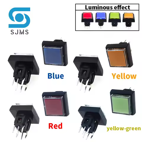 2PCS PB6171FL-1/2/3/4 Micro Push Button Tactile Momentary With LED Light Switch With sheath Cap diam