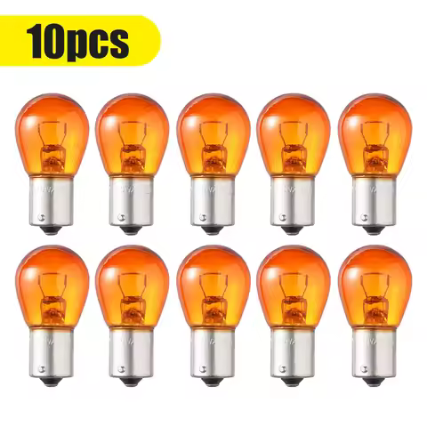 10pcs/2pcs Car Indicator Light Brake Reverse Lamp Parking Light LED Bulbs 1156 BAU15S PY21W 12V Ambe