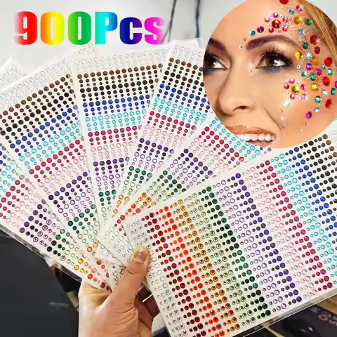 1Pcs Mixed 900/216/162 Rainbow Round Face Diamond Sticker 3/4/5mm Glitter Face Crystal DIY Face/Body