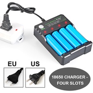 18650 Battery Charger 4 Bay 4.2V for Rechargeable Batteries 3.7V Li-ion 18650 Red/Green Light Display