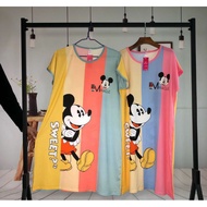 (L3 Plus Size)Plus Size Cartoon Pyjamas Baju Tidur Rumah/Gaun tidur perempuan paras lutut labuh besa