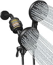 EMBATHER Filtered Shower Heads with Handheld Spray Combo,7 Settings Shower Head with High Pressure Spray, Dual Showerhead with 20 Stage Shower Filter for Hard Water, Matte Black