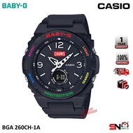Casio Baby-G x CHUMS BGA-260CH Limited Edition Series Analog Digital Black Resin Band Women Sports W