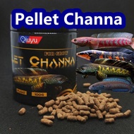 Qiuyu Channa Pellet Channa Fish food High Protein For 5-6inch+ Growth Feed, Pallet makanan ikan chana Pertumbuhan 100g 雷龙鱼饲料 100g