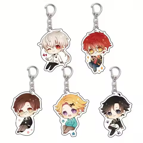 6cm Anime Game Mystic Messenger Keychain Yoosung Zenny 707 Jumin Saeran Q Version Figures Keyring Ba