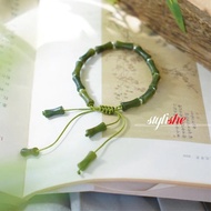 Vintage peridot bamboo beaded bracelet for women Chinese fashion hand jewelry accessories