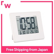 Seiko clock alarm clock radio digital hanging 置兼 for calendar temperature and humidity display large screen white pearl SQ770W SEIKO