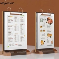 LACYESWV Ads Display Stand, Wooden Holder Loose leaf Menu Card Holder, Multipurpose Label Holder Acr